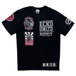 Ecko Unltd Men's T-Shirt Graphic Print Black Short Sleeve Crewneck Tee